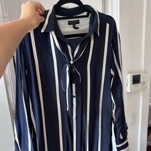 Rag & Bone 100% Silk Striped Shirt Dress Size M